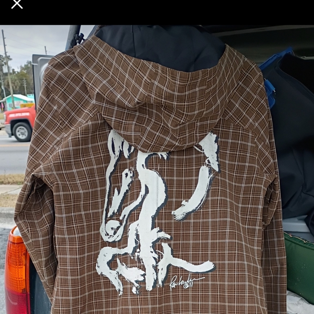 Kerrits Brown Plaid Jacket with White Horse Design